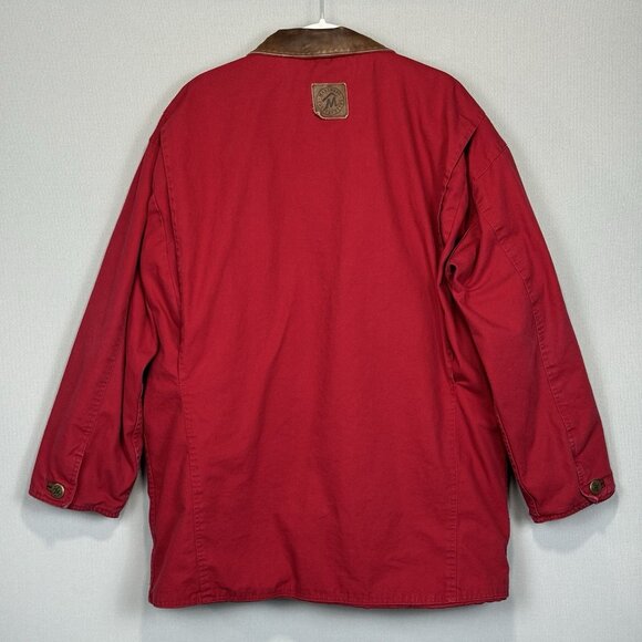 VTG 90s Marlboro Country Store Jacket Coat Men L Red Flannel/Quilt Liner Pockets - Picture 2 of 16